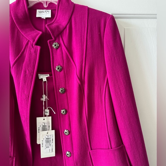 NWT ARMANI COLLEZIONE DRESS W JACKET size 8, Magenta - Picture 4 of 16